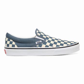 Damske Slip On Tenisky Vans Checkerboard Classic Modre/Biele VA07LWPRC